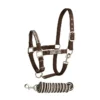 Bitz Soft Handle Two Tone Headcollar & Lead Rope Set Brown/Cream