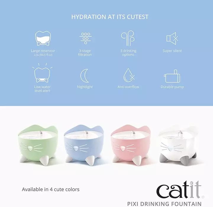 Catit PIXI Water Fountain Mint Green 2 Catit PIXI Water Fountain Mint Green - Image 2