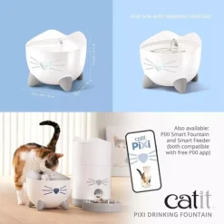 Catit PIXI Water Fountain Stainless Steel -Pet World Outlet Sales catit pixi water fountain stainless steel lw0j.jpg