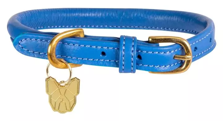 Digby & Fox Rolled Leather Dog Collar Royal 1 Digby & Fox Rolled Leather Dog Collar Royal