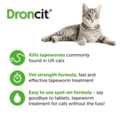 Vetoquinol Droncit Spot-On Tapewormer For Cats -Pet World Outlet Sales droncit spoton tapewormer for cats kjkn.jpg