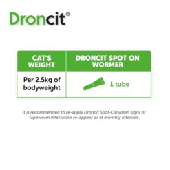 Vetoquinol Droncit Spot-On Tapewormer For Cats -Pet World Outlet Sales droncit spoton tapewormer for cats mvkh.jpg