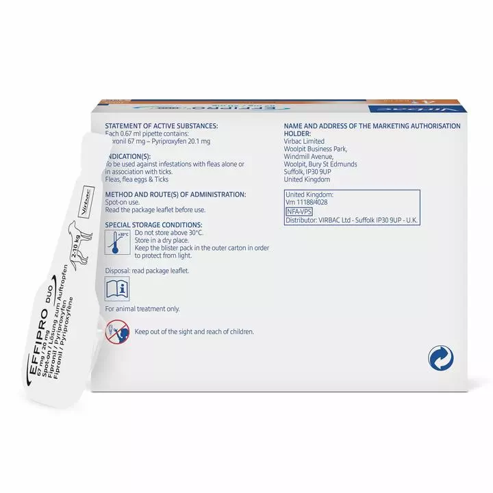 Virbac Effipro Duo Flea & Tick Spot On Solution For Cats & Dogs 9 Virbac Effipro Duo Flea & Tick Spot On Solution For Cats & Dogs - Image 9