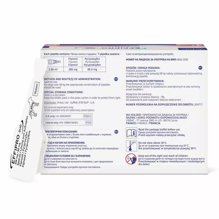 Virbac Effipro Duo Flea & Tick Spot On Solution For Cats & Dogs 5 Virbac Effipro Duo Flea & Tick Spot On Solution For Cats & Dogs - Image 5