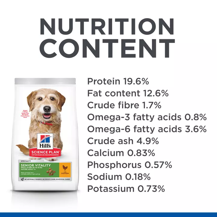 Hills Hill's Science Plan Adult 7+ Senior Vitality Small & Mini Chicken Dog Food 4 Hills Hill's Science Plan Adult 7+ Senior Vitality Small & Mini Chicken Dog Food - Image 4