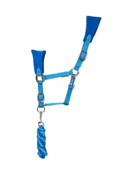 Hy Equestrian DynaMizs Ecliptic Fleece Head Collar & Lead Rope Cobalt & Ocean