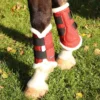 Hy Equestrian Glitzy Brushing Boots Red