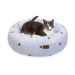 Joules Ticking Bee Doughnut Cat Bed