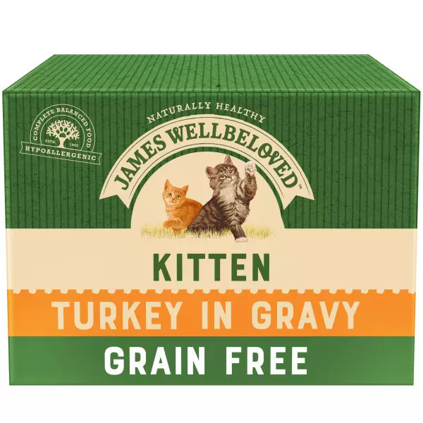 James Wellbeloved Grain Free Turkey In Gravy Kitten Pouches 1 James Wellbeloved Grain Free Turkey In Gravy Kitten Pouches