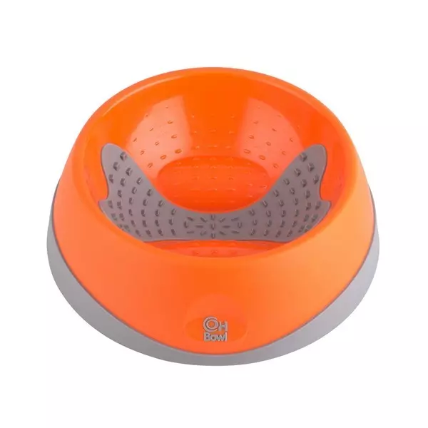 Lickimat OH Dog Bowl Orange 1 Lickimat OH Dog Bowl Orange