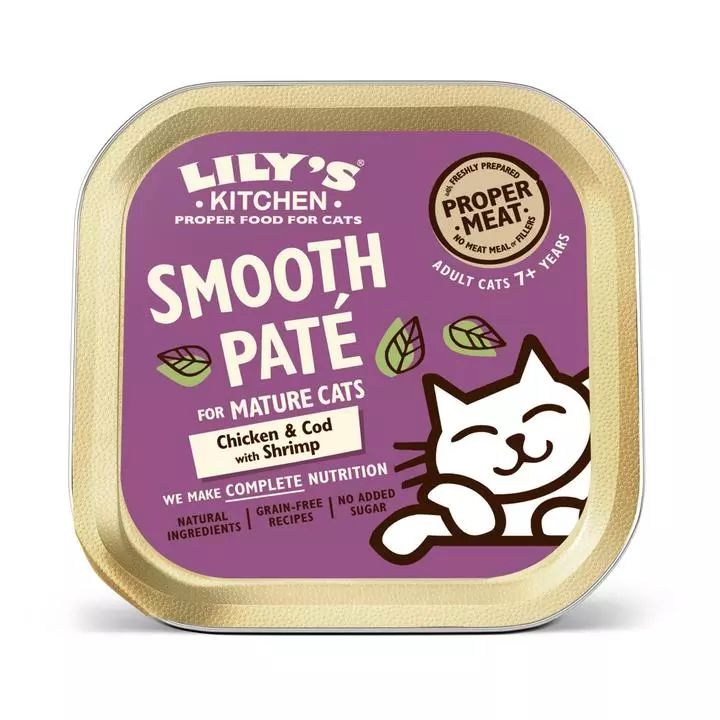 Lily's Kitchen Chicken, Cod & Shrimps Smooth Paté For Mature Cats 1 Lily's Kitchen Chicken, Cod & Shrimps Smooth Paté For Mature Cats
