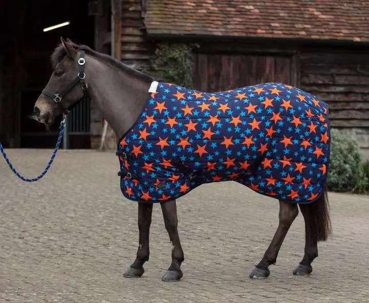 Mark Todd Mediumweight Pony Stable Rug Navy/Orange Stars 1 Mark Todd Mediumweight Pony Stable Rug Navy/Orange Stars