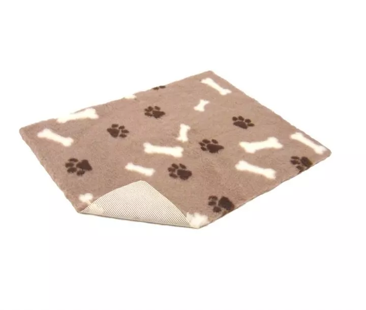 Petlife Non Slip Vetbed Mink With Cream Bones & Brown Paws 1 Petlife Non Slip Vetbed Mink With Cream Bones & Brown Paws
