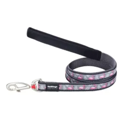 Red Dingo Grey Flamingo Dog Lead