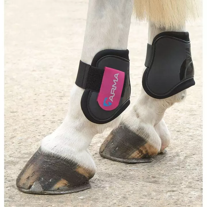 Shires ARMA Fetlock Boots Black/Raspberry 1 Shires ARMA Fetlock Boots Black/Raspberry