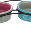 Trixie Cat Grey/Antique Pink/Blue Bowl Set