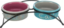 Trixie Cat Grey/Antique Pink/Blue Bowl Set