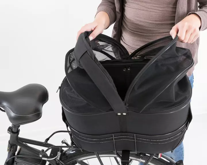 Trixie Dog Bicycle Basket For Wide Bike Racks Black 6 Trixie Dog Bicycle Basket For Wide Bike Racks Black - Image 6