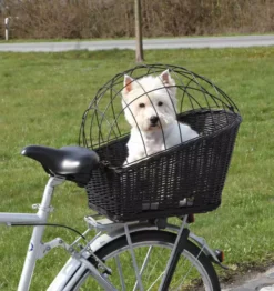 Trixie Dog Bicycle Basket With Lattice For Bike Racks Black