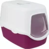 Trixie Vico Litter Tray With Hood For Cats Berry/White
