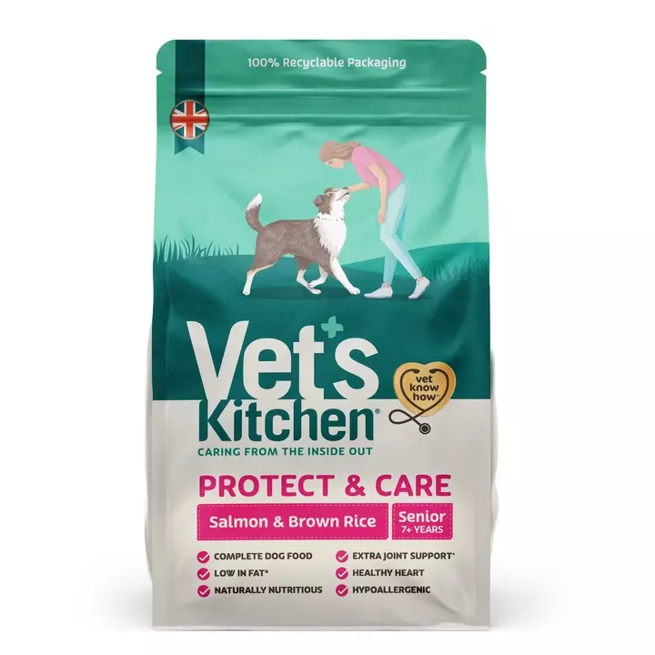Vet's Kitchen Protect & Care Dry Dog Food Senior Salmon & Brown Rice 1 Vet's Kitchen Protect & Care Dry Dog Food Senior Salmon & Brown Rice