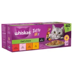 Whiskas 1+ Cat Pouches Tasty Mix Chefs Choice Mega Pack In Gravy